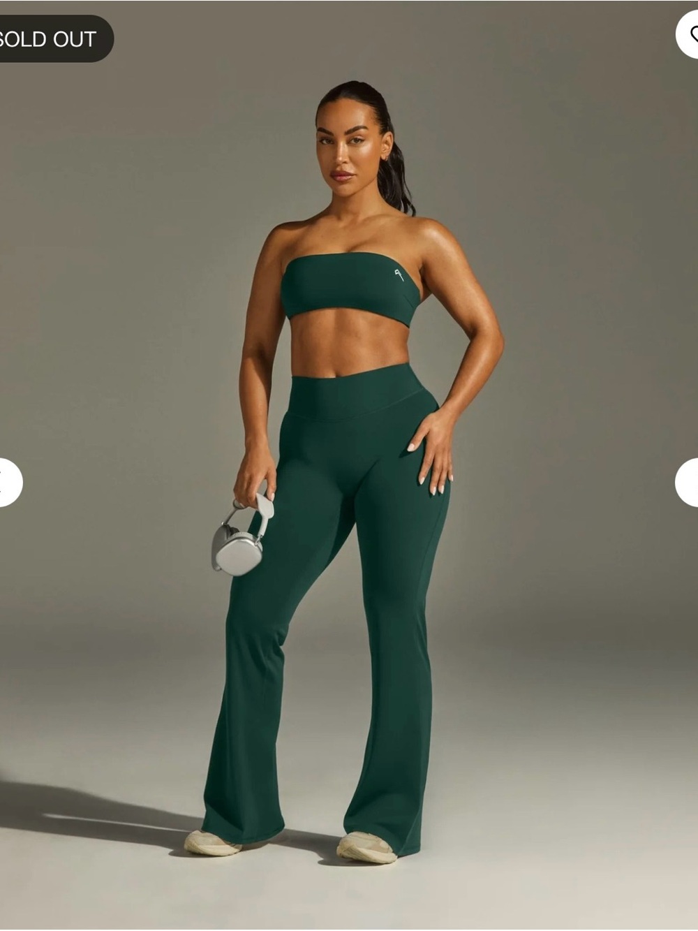 Oner active soft motion FLARED PANTS WHITE LOGO dark racing green small short
